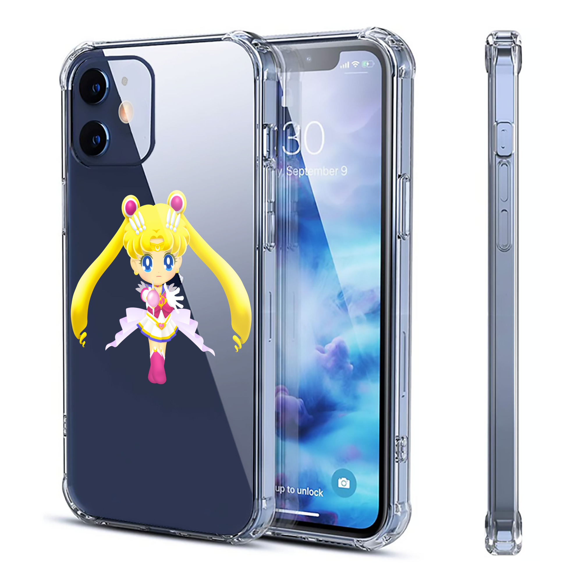 （画像用） 美少女戦士セーラームーン 月野 うさぎ つきの うさぎ Sailor Moon Tsukino Usagi 【iPhone 12シリーズ対応】透明スマホケース（クリアソフトケース）